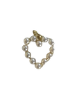 Small open pearl heart Charm