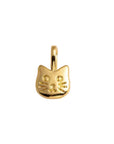 Small gold cat face Charm