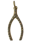 PVD Good Plated Stainless Steel Diamond Wishbone Charm