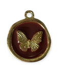 Maroon Butterfly Charm