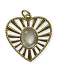 Mother of Pearl centered Heart charm