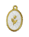 White FRAMED TULIP FLOWER Charm