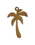 coastal flat palm tree charm on transparent background