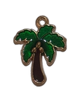 coastal green palm tree charm on transparent background