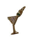 coastal mini olive martini charm on transparent background
