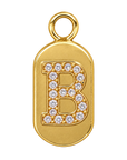 Gold diamond encrusted letter B tag