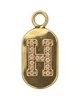 Gold diamond encrusted letter H tag