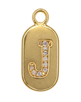 Gold diamond encrusted letter J tag