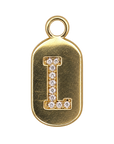 Gold diamond encrusted letter L tag