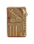 gold filled love postcard charm on transparent background