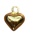 gold filled puffy heart small charm on transparent background