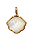 Mother of Pearl Scallop Shell Charm, natural transparent charm image