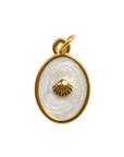 PVD Gold Plated Stainless Steel Enamel Shell Charm, natural transparent charm image