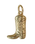 Cowgirl Boot charm ( gold filled) on transparent background