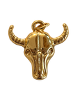 Gold filled Bull Headed Charm on transparent background