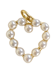Small open pearl heart Charm on transparent background