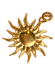 PVD Gold Plated Stainless Steel Sun Charm — natural photo on transparent background