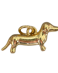 Gold Filled Dachshund dog Charm on transparent background