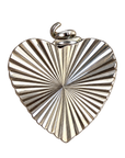 Silver Radiant Heart Charm — natural silver charm on transparent background