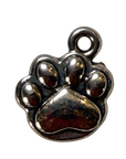 Silver Paw charm — natural silver charm on transparent background