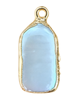 Rectangle pearl charm — natural color, transparent background