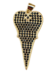Diamond Shark tooth charm — Long black diamond tooth — natural color, transparent background