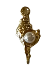 A Conch Shell with Pearl Charm on transparent background