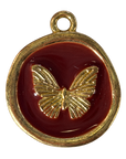 Maroon Butterfly Charm on transparent background
