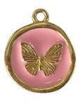 Pink Butterfly Charm on transparent background