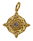 April gold compass birthstone charm, transparent background