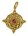 July gold compass birthstone charm, transparent background
