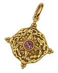 October gold compass birthstone charm, transparent background