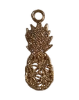 Gold Filled skinny pineapple charm on transparent background