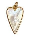 Mother of Pearl Heart charm, natural transparent charm image