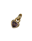 February gold heart birthstone charm on transparent background