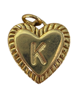 Heart filled letter K charm natural transparent image