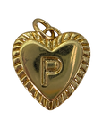 Heart filled letter P charm natural transparent image