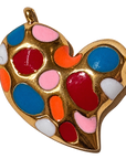Colorful dot heart Charm on transparent background