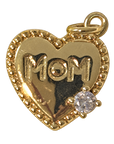 Mom Heart with Diamond Charm on transparent background