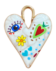 Painted Heart Charm on transparent background