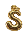 Gold jumbo bubble letter S charm fully edited transparent cutout