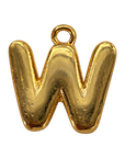 Gold jumbo bubble letter W charm fully edited transparent cutout