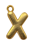 Gold jumbo bubble letter X charm fully edited transparent cutout