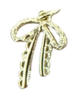 Little bow charm gold plated variant, natural transparent cutout