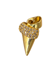 Tiny white-tip shark tooth charm, natural transparent cutout