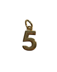 Number Five gold charm, natural transparent cutout