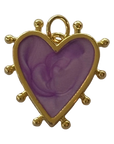 Purple poky Heart Charm, original color and details, transparent background