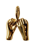 PVD Gold Plated Stainless Steel Pinky Promise Charm on transparent background