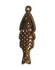Short Fish charm with original natural metal and detail, transparent background
