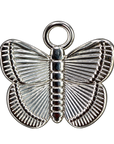 Silver butterfly charm on transparent background